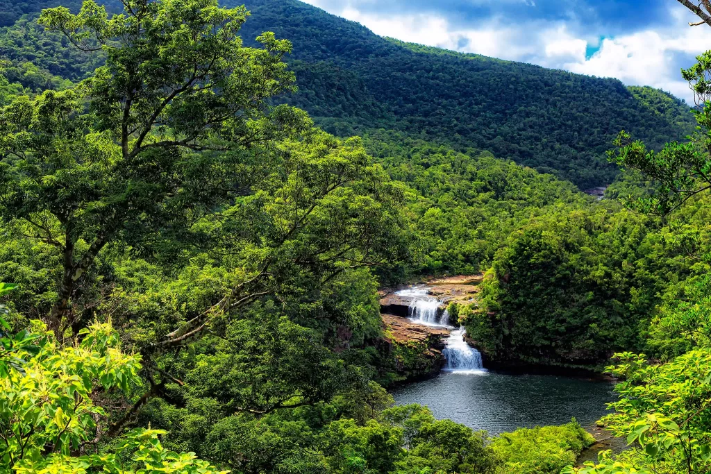 august okinawa waterfall